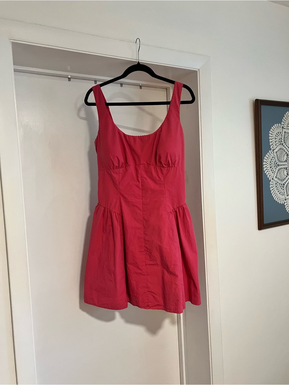 Abercrombie & Fitch Sleeveless Hot Pink Fit-and-Flare Mini Dress